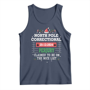Funny Christmas Family Matching Tank Top North Pole Correctional Perjury TS09 Navy Print Your Wear