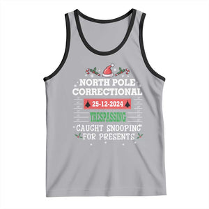 Funny Christmas Family Matching Tank Top North Pole Correctional Trespassing TS09 Athletic Heather Black Print Your Wear
