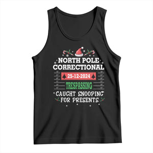 Funny Christmas Family Matching Tank Top North Pole Correctional Trespassing TS09 Black Print Your Wear
