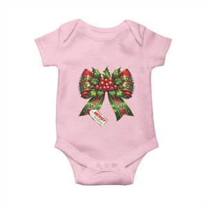 Funny Christmas Bow Present Costume Baby Onesie TS09 Light Pink Print Your Wear