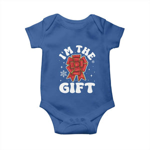 Funny Christmas Present Costume Baby Onesie I Am The Gift TS09 Royal Blue Print Your Wear