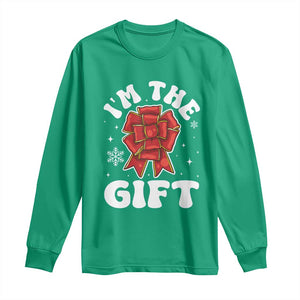Funny Christmas Present Costume Long Sleeve Shirt I Am The Gift TS09 Irish Green Print Your Wear