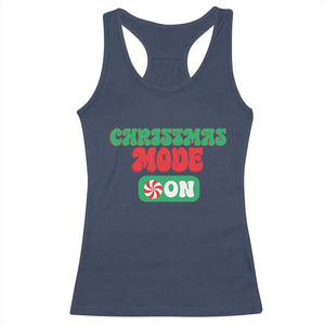 Funny Christmas Mode On Racerback Tank Top TS09 Navy Print Your Wear