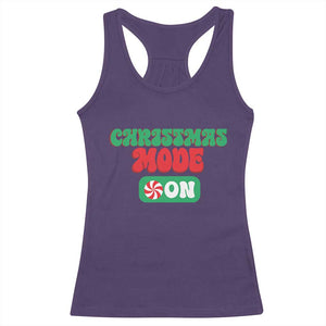 Funny Christmas Mode On Racerback Tank Top TS09 Purple Print Your Wear