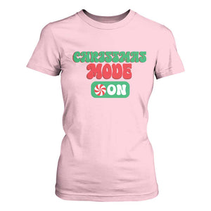 Funny Christmas Mode On T Shirt For Women TS09 Light Pink Print Your Wear