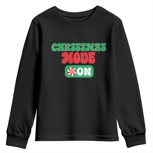 Funny Christmas Mode On Youth Sweatshirt TS09 Black Print Your Wear