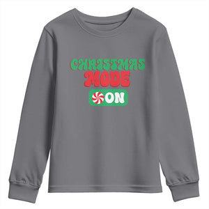 Funny Christmas Mode On Youth Sweatshirt TS09 Charcoal Print Your Wear