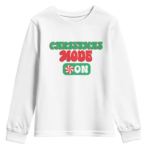 Funny Christmas Mode On Youth Sweatshirt TS09 White Print Your Wear