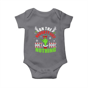 Funny Christmas Baby Onesie On The List Of Naughty And I Regret Nothing TS09 Charcoal Print Your Wear