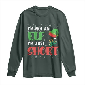 Funny Christmas Long Sleeve Shirt Im Not An Elf Just Short TS09 Dark Forest Green Print Your Wear