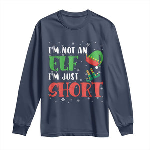 Funny Christmas Long Sleeve Shirt Im Not An Elf Just Short TS09 Navy Print Your Wear