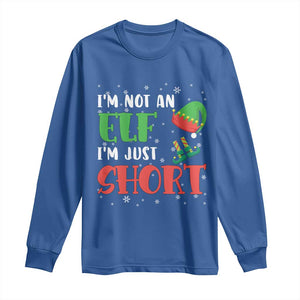 Funny Christmas Long Sleeve Shirt Im Not An Elf Just Short TS09 Royal Blue Print Your Wear