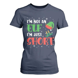 Funny Christmas T Shirt For Women Im Not An Elf Just Short TS09 Navy Print Your Wear