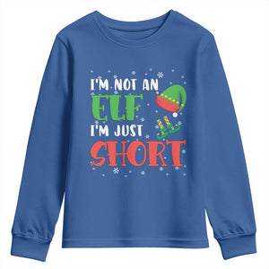 Funny Christmas Youth Sweatshirt Im Not An Elf Just Short TS09 Royal Blue Print Your Wear