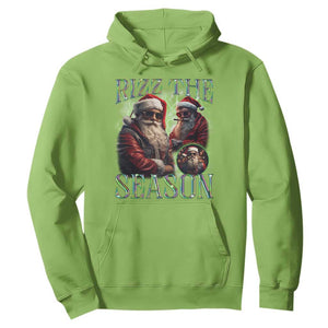 Funny Christmas Santa Hoodie Rizz The Season Cool Santa TS09 Lime Print Your Wear