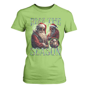 Funny Christmas Santa T Shirt For Women Rizz The Season Cool Santa TS09 Lime Print Your Wear