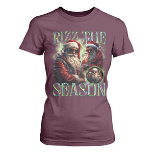 Funny Christmas Santa T Shirt For Women Rizz The Season Cool Santa TS09 Maroon Print Your Wear