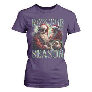 Funny Christmas Santa T Shirt For Women Rizz The Season Cool Santa TS09 Purple Print Your Wear
