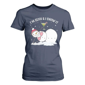 Funny Christmas Snowman T Shirt For Women I Am Sexy And I Snow It TS09 Navy Print Your Wear