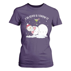 Funny Christmas Snowman T Shirt For Women I Am Sexy And I Snow It TS09 Purple Print Your Wear