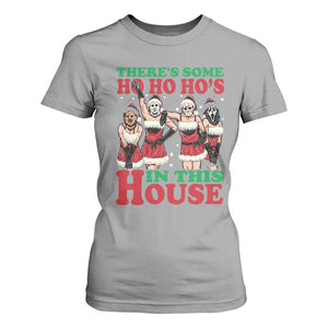 Funny Christmas T Shirt For Women There Is Some Ho Ho Hos In This House Horror Character Dancing TS09 Sport Gray Print Your Wear