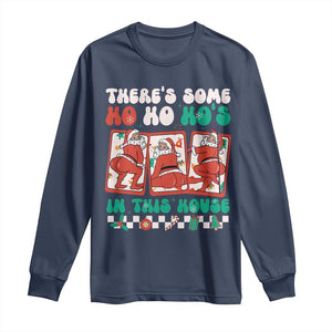 Funny Christmas Long Sleeve Shirt There Is Some Ho Ho Hos In This House Horror Character TS09 Navy Print Your Wear
