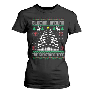 Christmas Gun Lover T Shirt For Women Glocking Around The Christmas Tree TS09 Black Print Your Wear