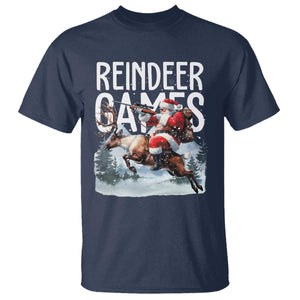 Christmas Hunting T Shirt Reindeer Game Santa Hunter Deer Season TS09 Navy Print Your Wear