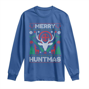 Christmas Hunting Long Sleeve Shirt Merry Huntmas Deer Season Hunter TS09 Royal Blue Print Your Wear