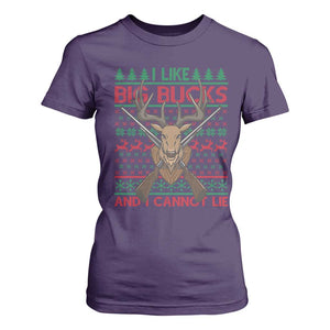 Christmas Hunting T Shirt For Women I Like Big Bucks And I Cannot Lie Deer Hunter TS09 Purple Print Your Wear