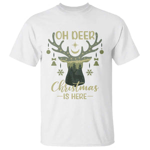 Christmas Hunting T Shirt Oh Deer Christmas Is Here Hunter TS09 White Print Your Wear