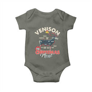 Christmas Hunting Baby Onesie Venison Meat Deer Season Hunter TS09 Military Green Print Your Wear