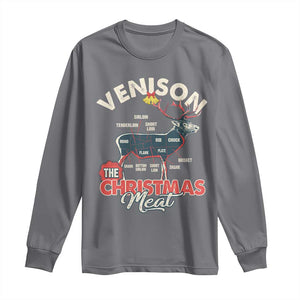Christmas Hunting Long Sleeve Shirt Venison Meat Deer Season Hunter TS09 Charcoal Print Your Wear