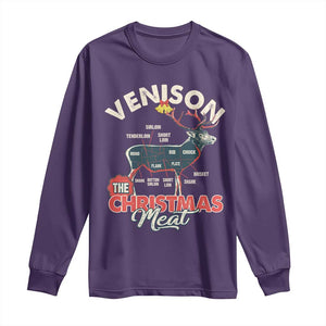 Christmas Hunting Long Sleeve Shirt Venison Meat Deer Season Hunter TS09 Purple Print Your Wear