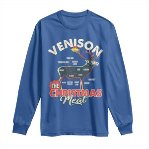Christmas Hunting Long Sleeve Shirt Venison Meat Deer Season Hunter TS09 Royal Blue Print Your Wear