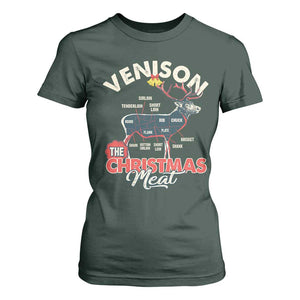 Christmas Hunting T Shirt For Women Venison Meat Deer Season Hunter TS09 Dark Forest Green Print Your Wear