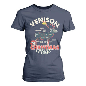 Christmas Hunting T Shirt For Women Venison Meat Deer Season Hunter TS09 Navy Print Your Wear