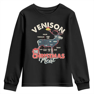 Christmas Hunting Youth Sweatshirt Venison Meat Deer Season Hunter TS09 Black Print Your Wear