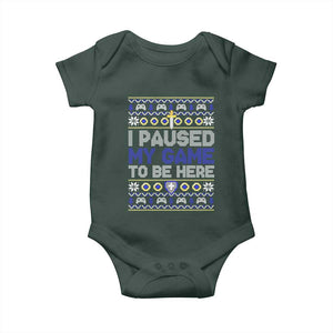 Funny Christmas Gamer Baby Onesie I Paused My Game To Be Here TS09 Print Your Wear