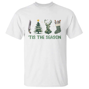 Christmas Hunting T Shirt Tis The Season Hunting Camo Hunter TS09 White Print Your Wear