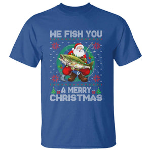 Xmas Fishing T Shirt We Fish You A Merry Christmas Santa Fisherman TS09 Royal Blue Print Your Wear
