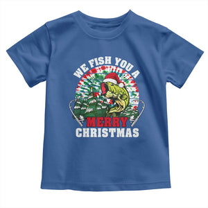 Xmas Fishing Baby Shirt We Fish You A Merry Christmas Santa Hat TS09 Royal Blue Print Your Wear