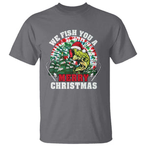 Xmas Fishing T Shirt We Fish You A Merry Christmas Santa Hat TS09 Charcoal Print Your Wear
