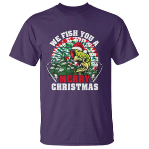Xmas Fishing T Shirt We Fish You A Merry Christmas Santa Hat TS09 Purple Print Your Wear