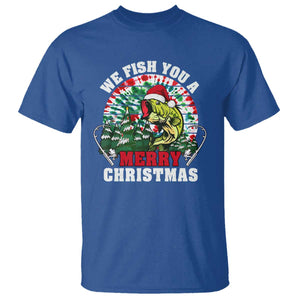 Xmas Fishing T Shirt We Fish You A Merry Christmas Santa Hat TS09 Royal Blue Print Your Wear