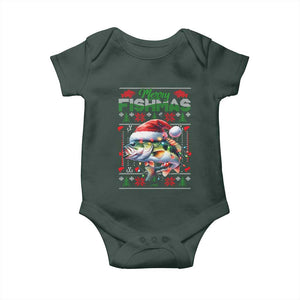 Christmas Fishing Baby Onesie Merry Fishmas Fisherman Santa Hat Fish TS09 Print Your Wear