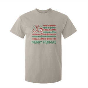 Christmas Fishing T Shirt For Kid Merry Fishmas Fisherman American Flag TS09 Sand Print Your Wear