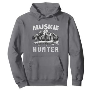 Musky Hunter Fishing Fisherman Hoodie TS09 Charcoal Print Your Wear