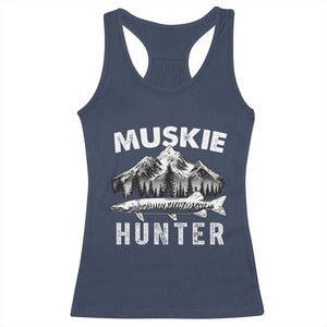 Musky Hunter Fishing Fisherman Racerback Tank Top TS09 Navy Print Your Wear