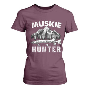 Musky Hunter Fishing Fisherman T Shirt For Women TS09 Maroon Print Your Wear